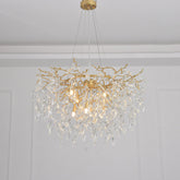 Talia  Round Gold Clear Crystal Chandelier
